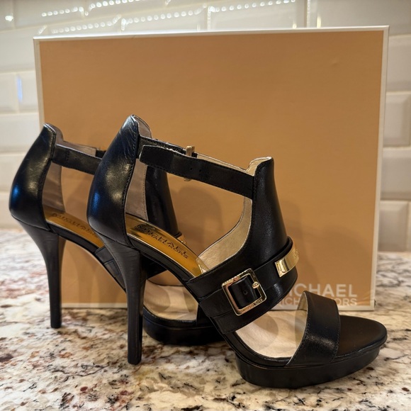 Michael Kors Black Heels with Gold Accents - Picture 1 of 8